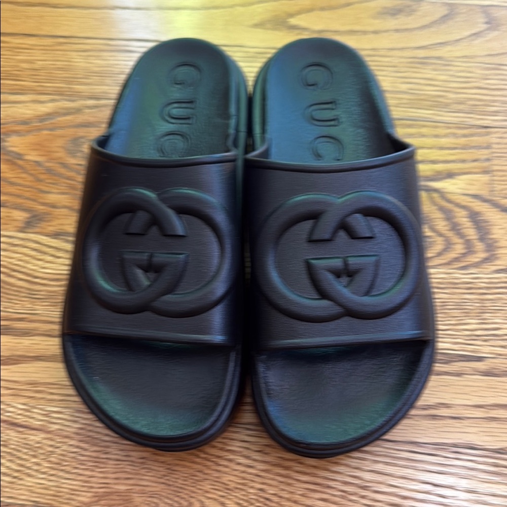 Gucci Black Slide Sandals